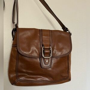 Fossil Brown Leather Crossbody Bag